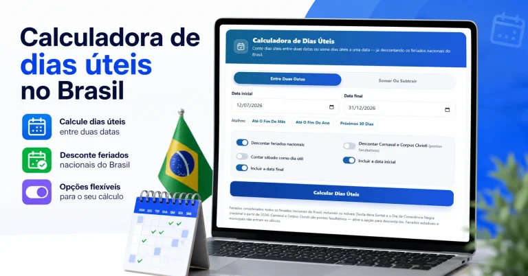 Calculadora de dias úteis no Brasil